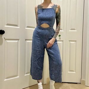 Hollister Blue Keyhole Jumpsuit Size Small